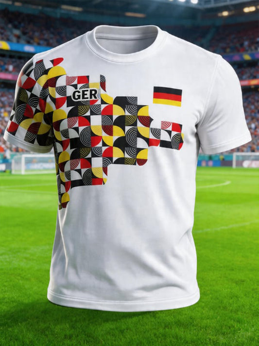 Herren-T-Shirt mit deutschem Fußballfan-Print