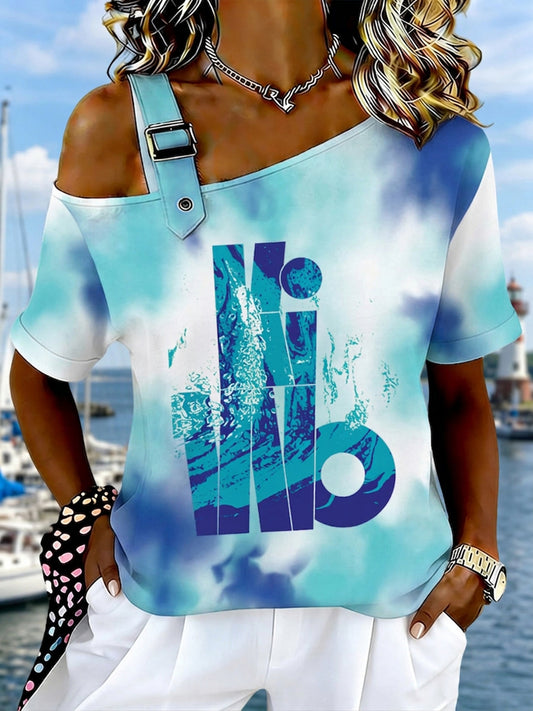 Damen-Kieler-Woche-Print-Lässiges T-Shirt
