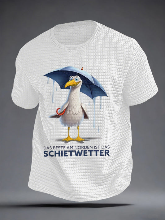 Herren-Hafengeburtstag-Print-T-Shirt mit kurzen Ärmeln