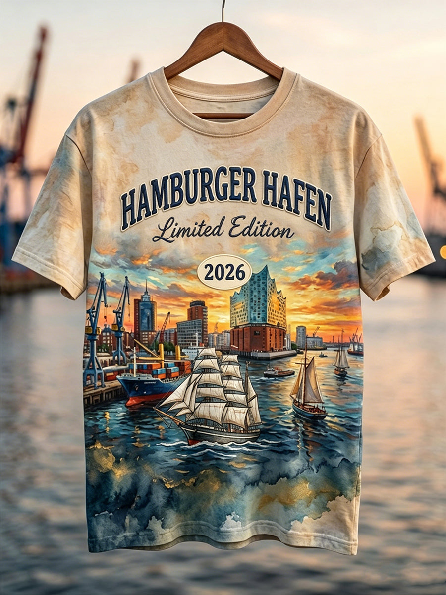Herren-T-Shirt Hamburger Hafen 2026 Geburtstagsedition
