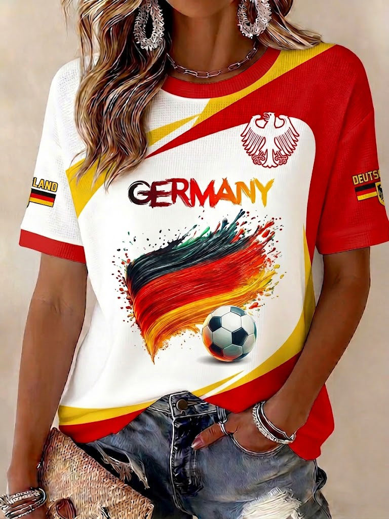 Damen-Fußball-T-Shirt mit Deutschland-Print