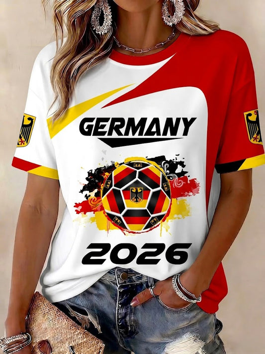 Damen-Fußball-T-Shirt mit Deutschland-Print