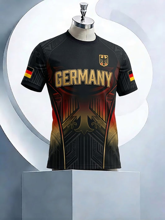 Herren-T-Shirt mit deutschem Fußballfan-Print