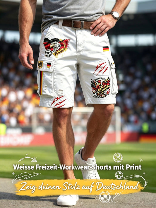 Herren-Shorts mit deutschem Adler-Fußballmotiv, lässige Freizeit- und Business-Mode
