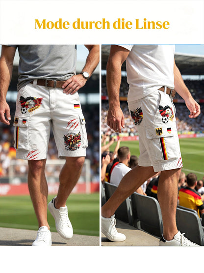 Herren-Shorts mit deutschem Adler-Fußballmotiv, lässige Freizeit- und Business-Mode