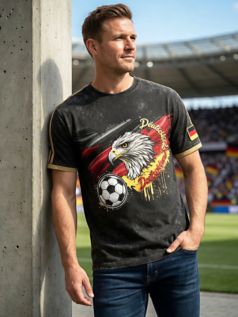 Bedrucktes, lockeres T-Shirt in Vintage-Optik mit kurzen Ärmeln