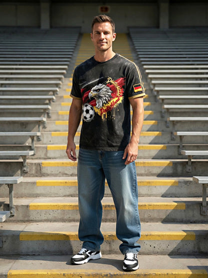 Bedrucktes, lockeres T-Shirt in Vintage-Optik mit kurzen Ärmeln