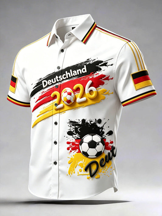 Herren-Alltagskurzarmhemd aus Deutschland, 2026, 3D-gedruckt