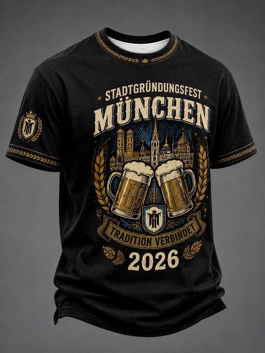 Herren-T-Shirt mit Aufdruck zum Münchner Stadtgründungsfest 2026
