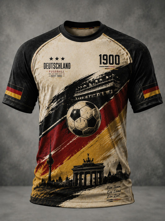 Herren-Fußball-T-Shirt mit Deutschland-Druck
