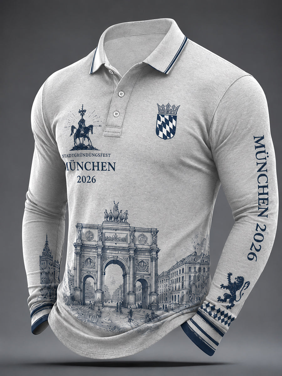 Herren-Shirt mit München-Stadtgründungsfest-2026-Print und langen Ärmeln