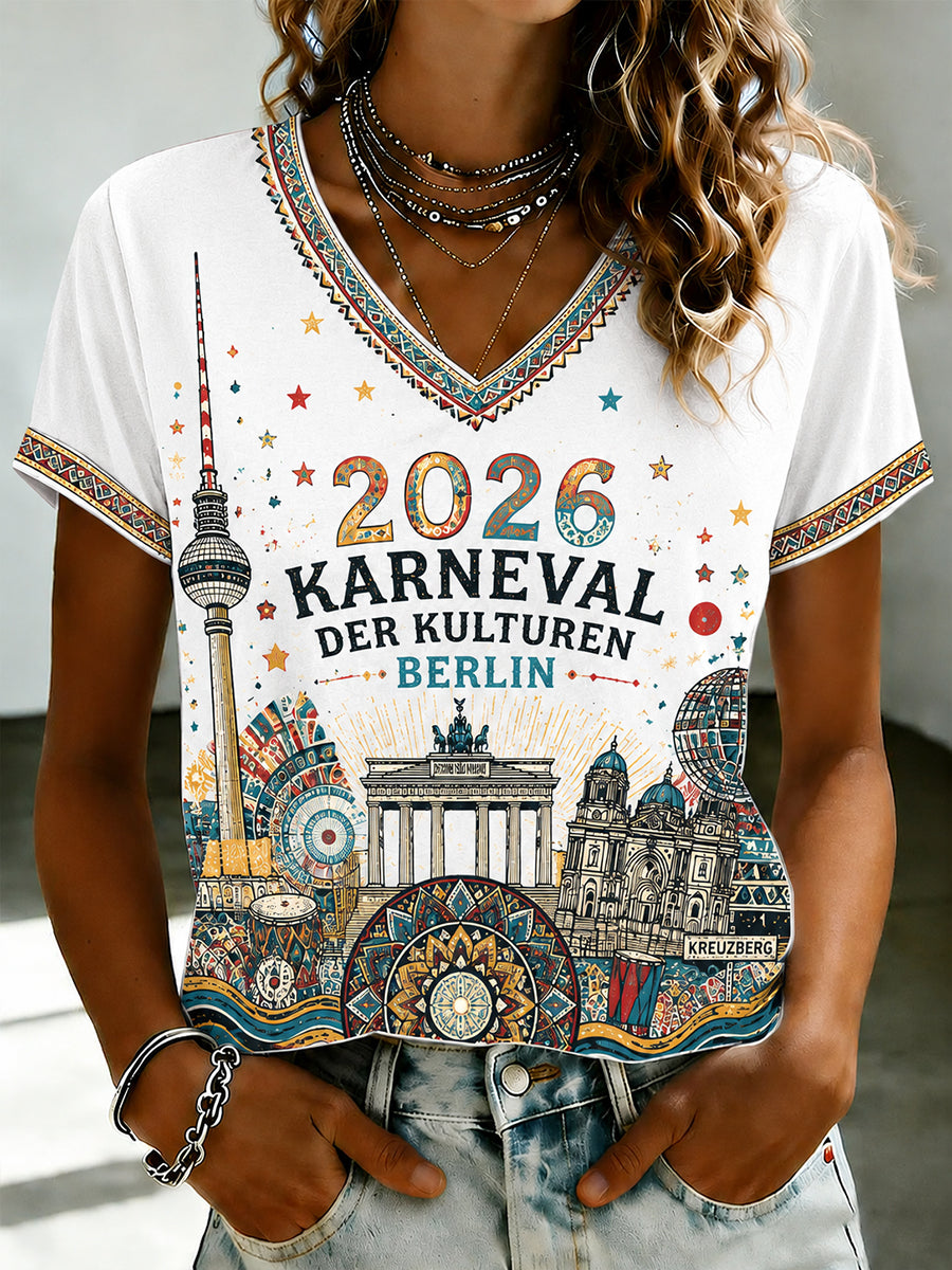 Damen-T-Shirt mit Aufdruck zum Berliner Karneval der Kulturen 2026