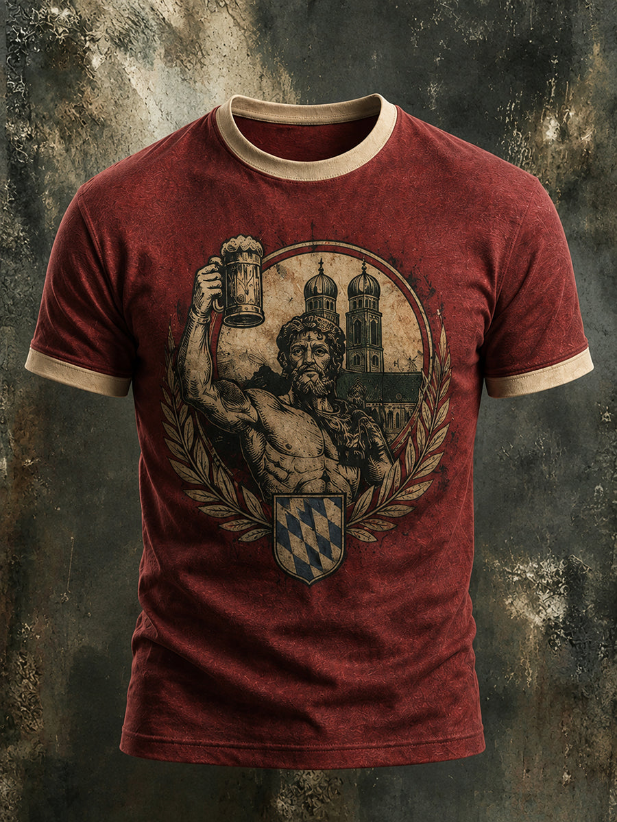 Herren-Casual-T-Shirt mit Bayern-München-Print