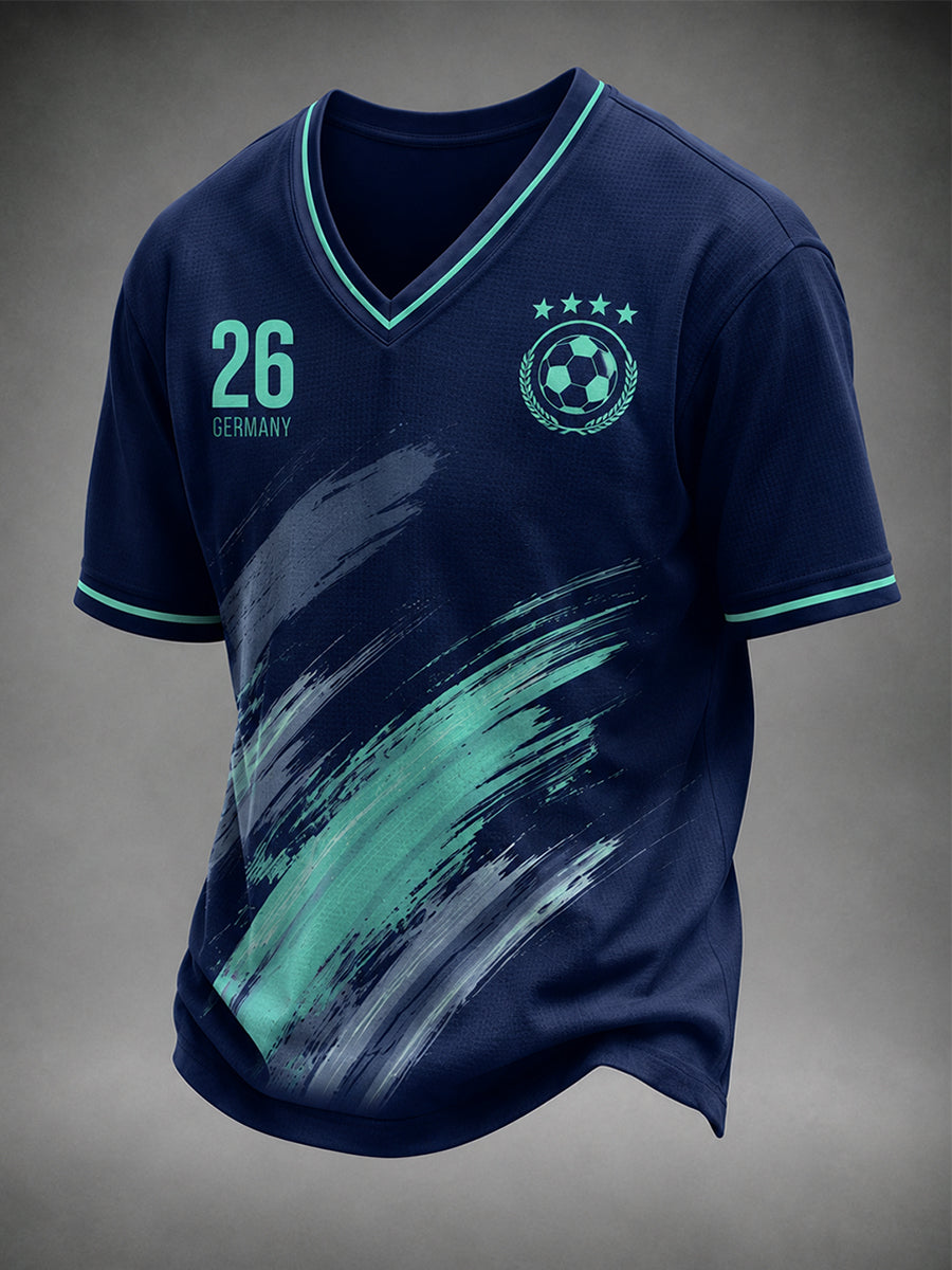 Herren-Fußballfan-Grafik-T-Shirt Deutschland