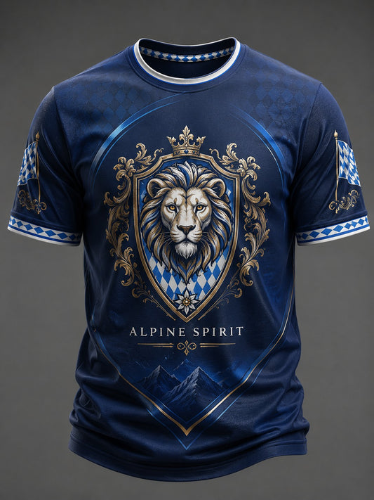 Herren-T-Shirt mit deutschem bayerischem Löwen-Print