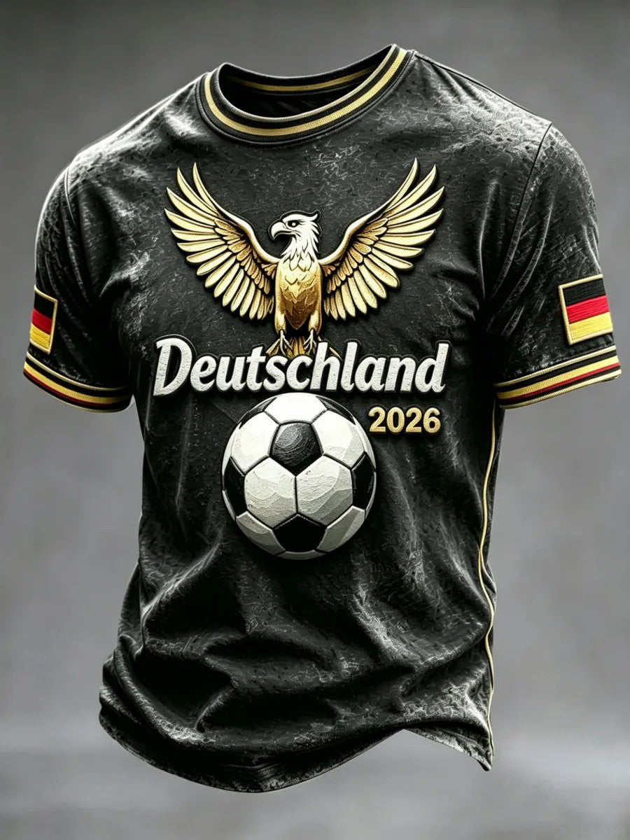 Herren-Fußballfan-T-Shirt mit Deutschland-Print