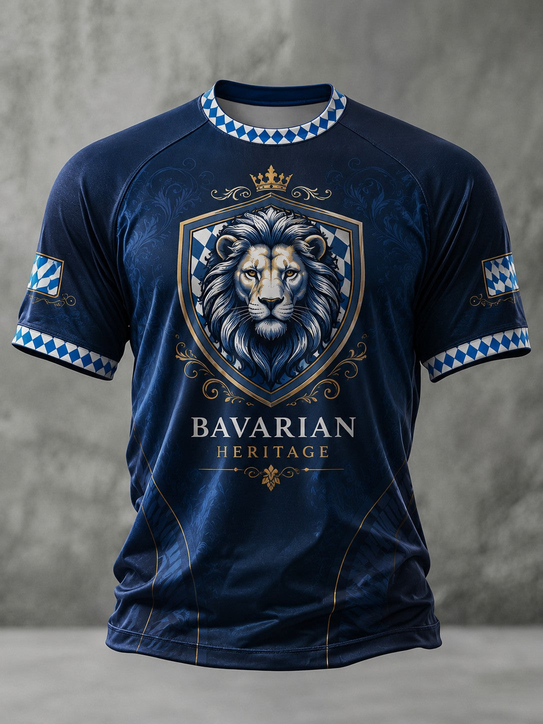 Herren-T-Shirt mit deutschem bayerischem Löwen-Print