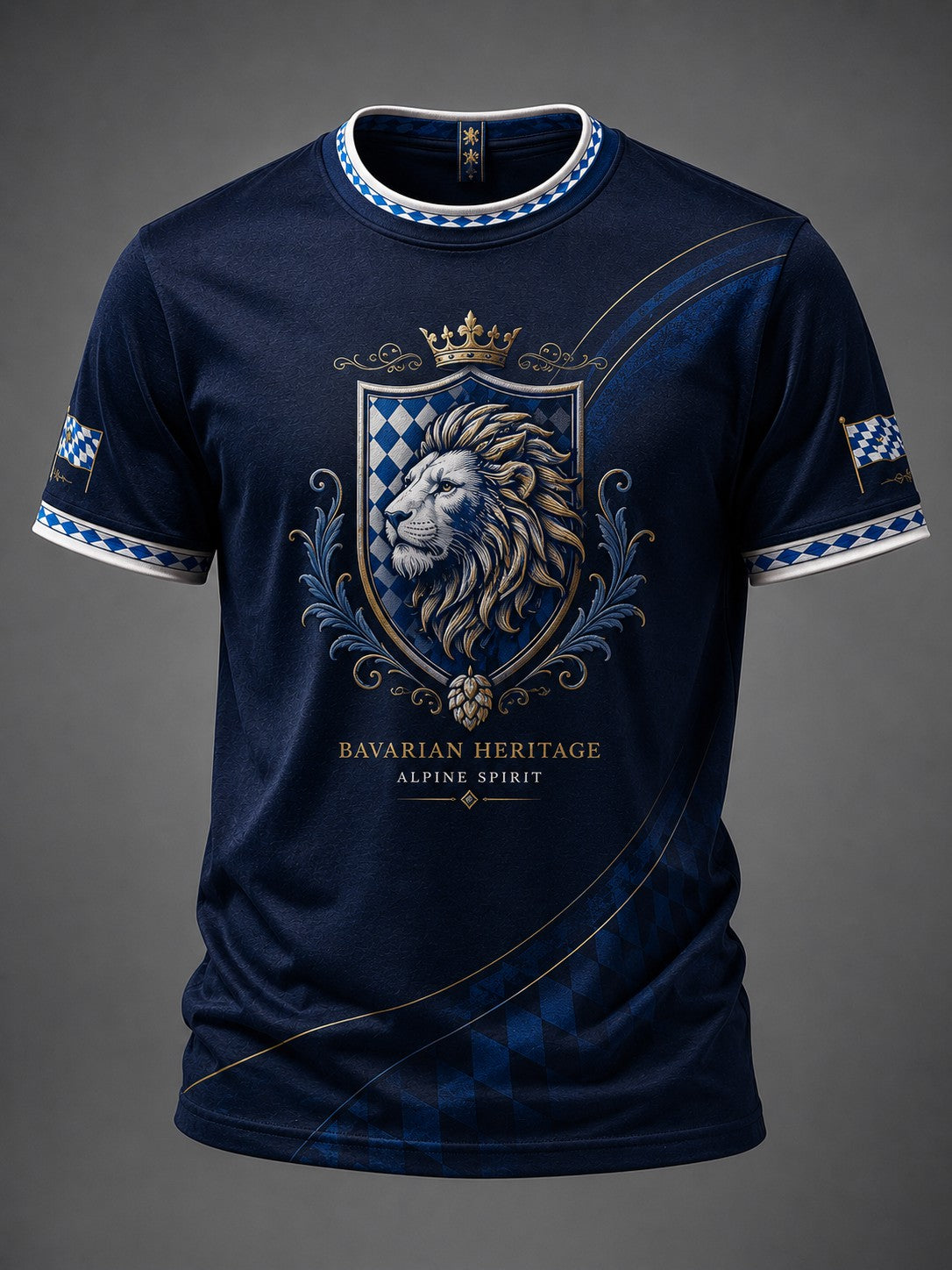 Herren-T-Shirt mit deutschem bayerischem Löwen-Print