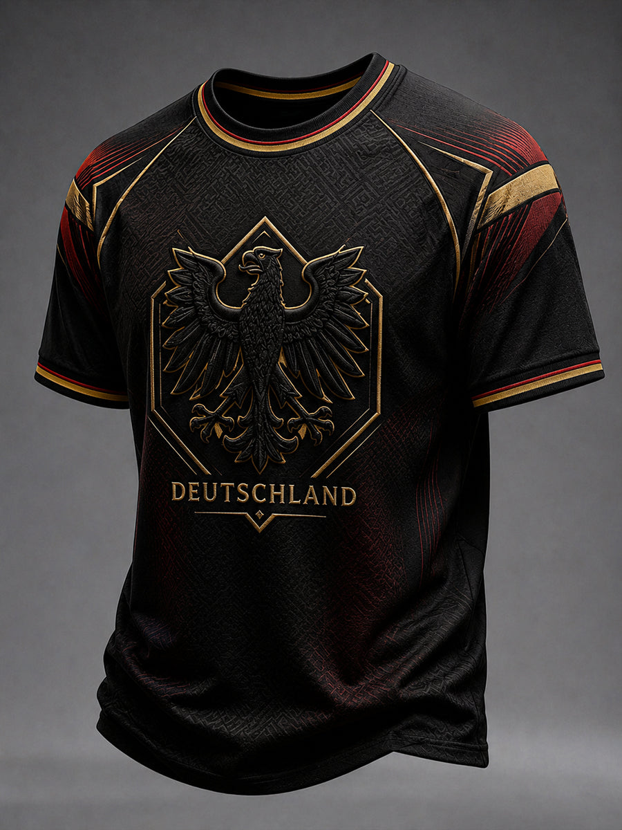 Herren-Fußballfan-T-Shirt mit Aufdruck, lässig