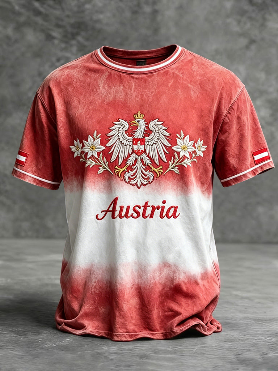 Vintage österreichi scher Adler und Edelweiss lässig T-Shirt