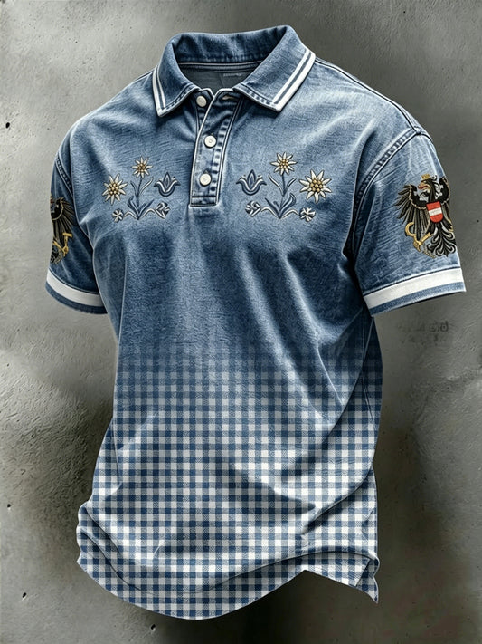 Vintage österreichi scher Adler Steigung lässig Polo-Shirt