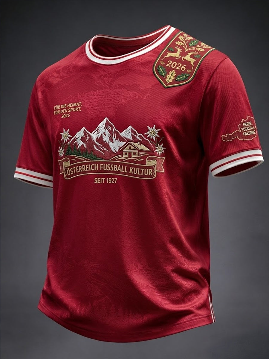 Retro-Österreich 2026 Fußball Schneeberg Freizeit-T-Shirt