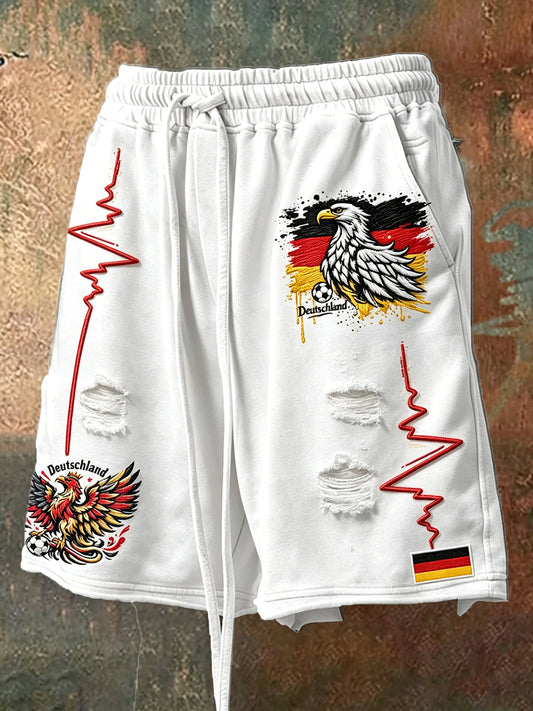 Herren-Shorts mit Kunstprint und lässigem Tunnelzug