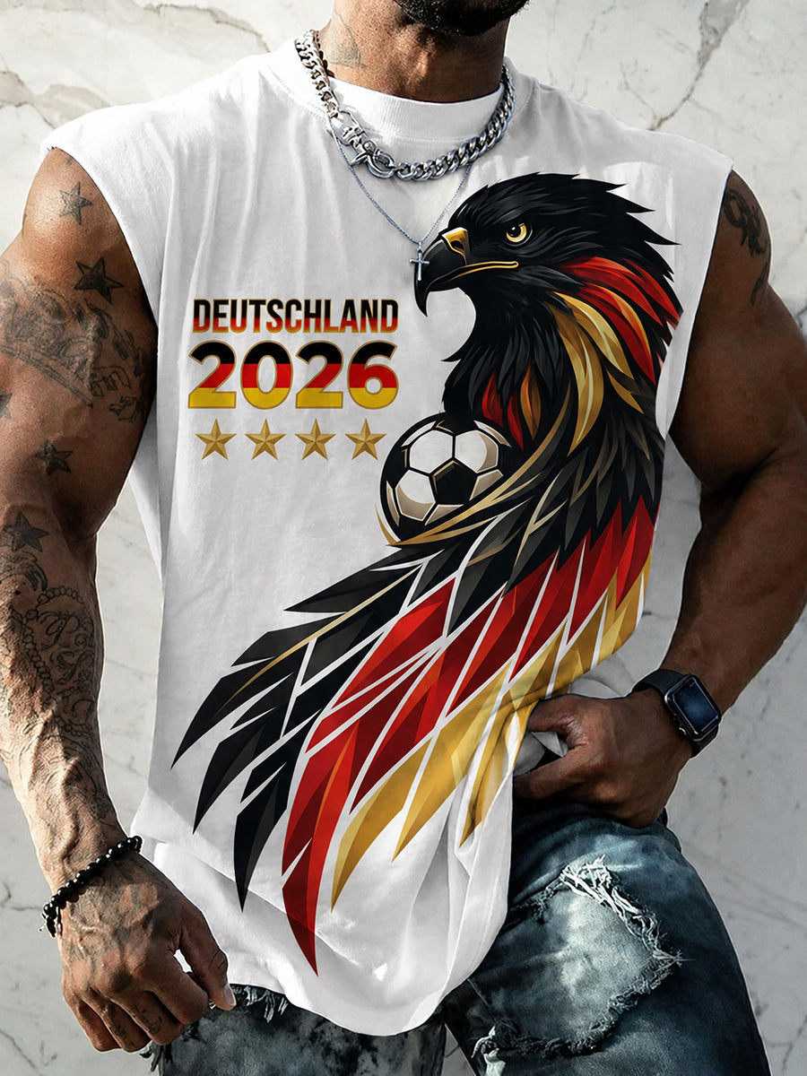 Herrenweste mit deutschem Fußballfan-Print
