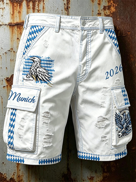 Herren-Shorts im deutschen bayerischen Stil mit Adlermuster, lässig für die Arbeit