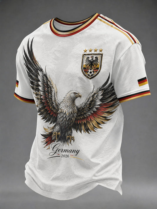 Herren-Fußball-T-Shirt mit Deutschland-Druck