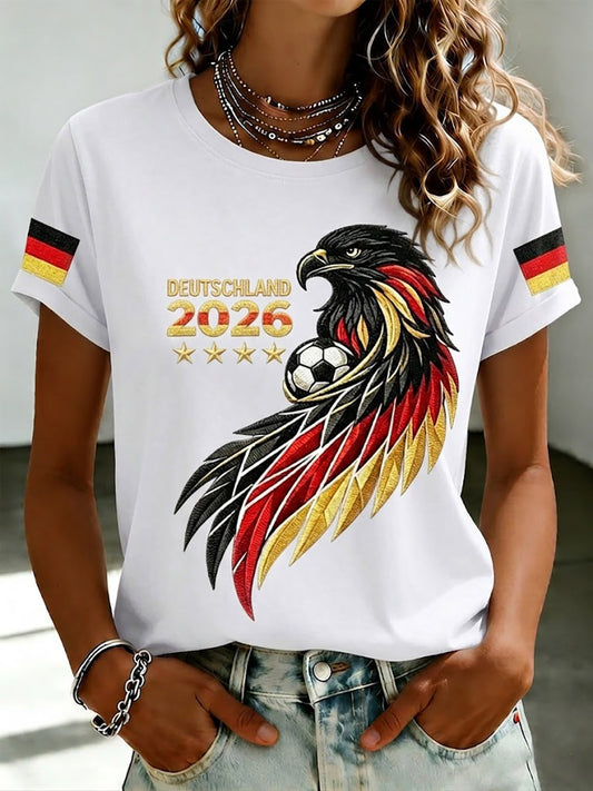 Damen-T-Shirt mit Fußballfan-Print von Deutschland