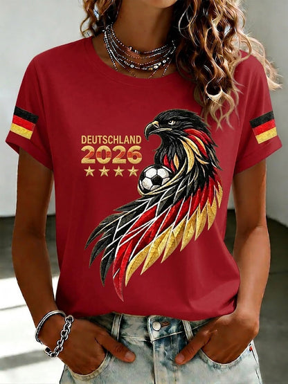 Damen-T-Shirt mit Fußballfan-Print von Deutschland