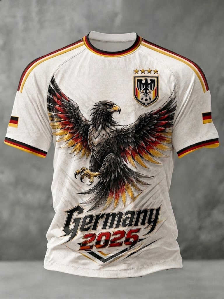 Herren-Fußball-T-Shirt mit Deutschland-Druck