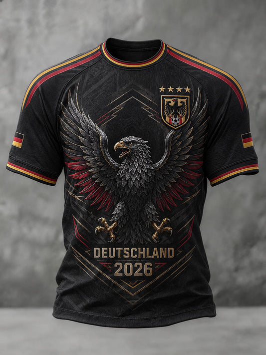 Herren-Fußball-T-Shirt mit Deutschland-Druck
