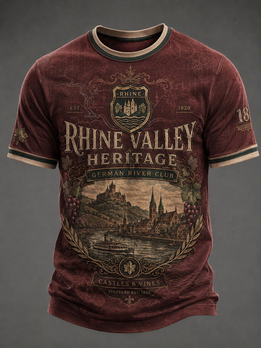 Herren-T-Shirt mit Druckmotiv Rheintal, Deutschland