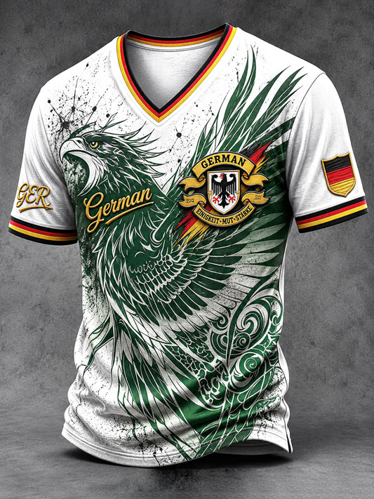 Herren-T-Shirt mit V-Ausschnitt, Weiß