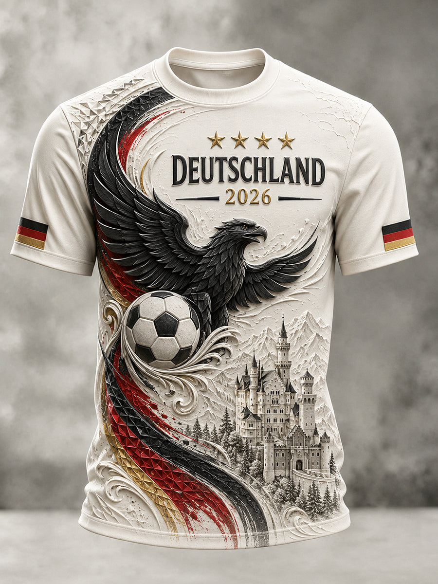 Herren-Fußballfan-T-Shirt mit Deutschland-Print