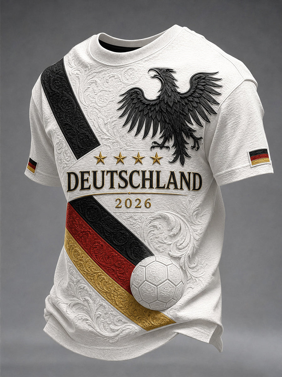 Herren-Fußballfan-T-Shirt mit Deutschland-Print