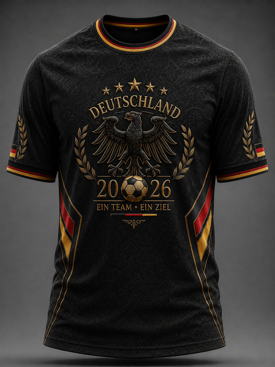 Herren-Deutschland-Fußballfan-T-Shirt mit Grafikdruck