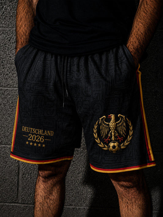 Herren-Deutschland-Fußballfan-Print-Lässige Shorts