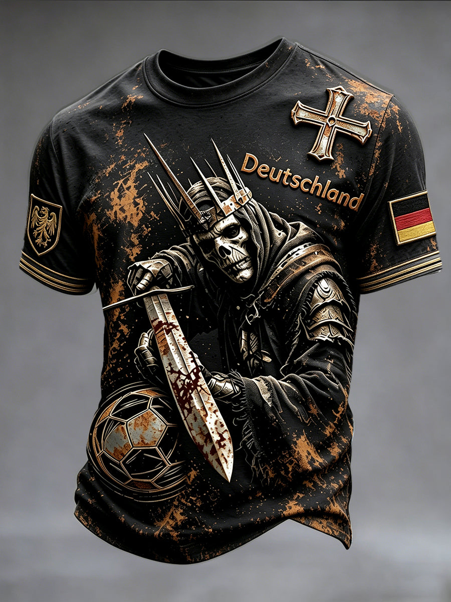 Herren-T-Shirt mit deutschem Fußball „ Dark Knight “-Print