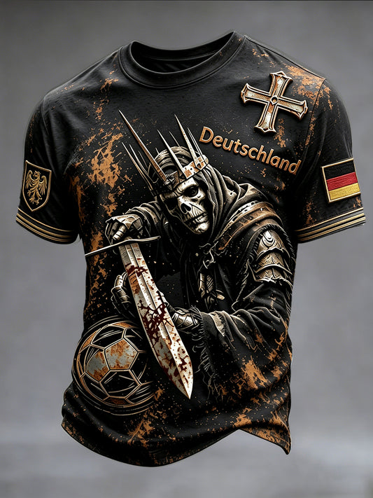 Herren-T-Shirt mit deutschem Fußball „ Dark Knight “-Print