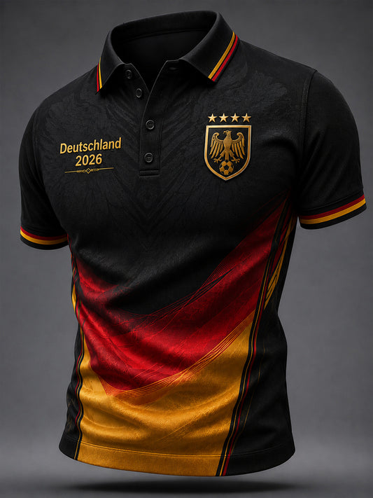 Herren-Deutschland-Fußballfan-Print-Lässiges Oberteil