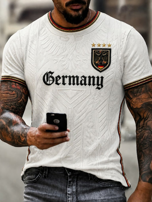 Herren-Fußball-T-Shirt mit Deutschland-Druck