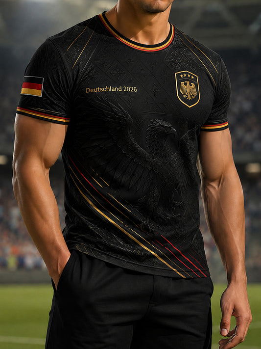 Herren-T-Shirt mit deutschem Fußballfan-Print