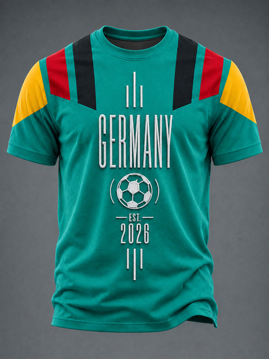 Herren-Fußballfan-T-Shirt von Deutschland 2026 mit Aufdruck