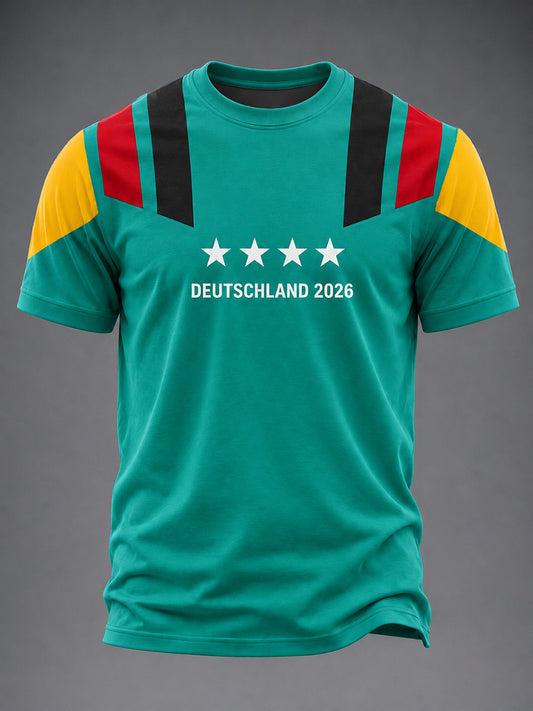 Herren-Fußballfan-T-Shirt von Deutschland 2026 mit Aufdruck