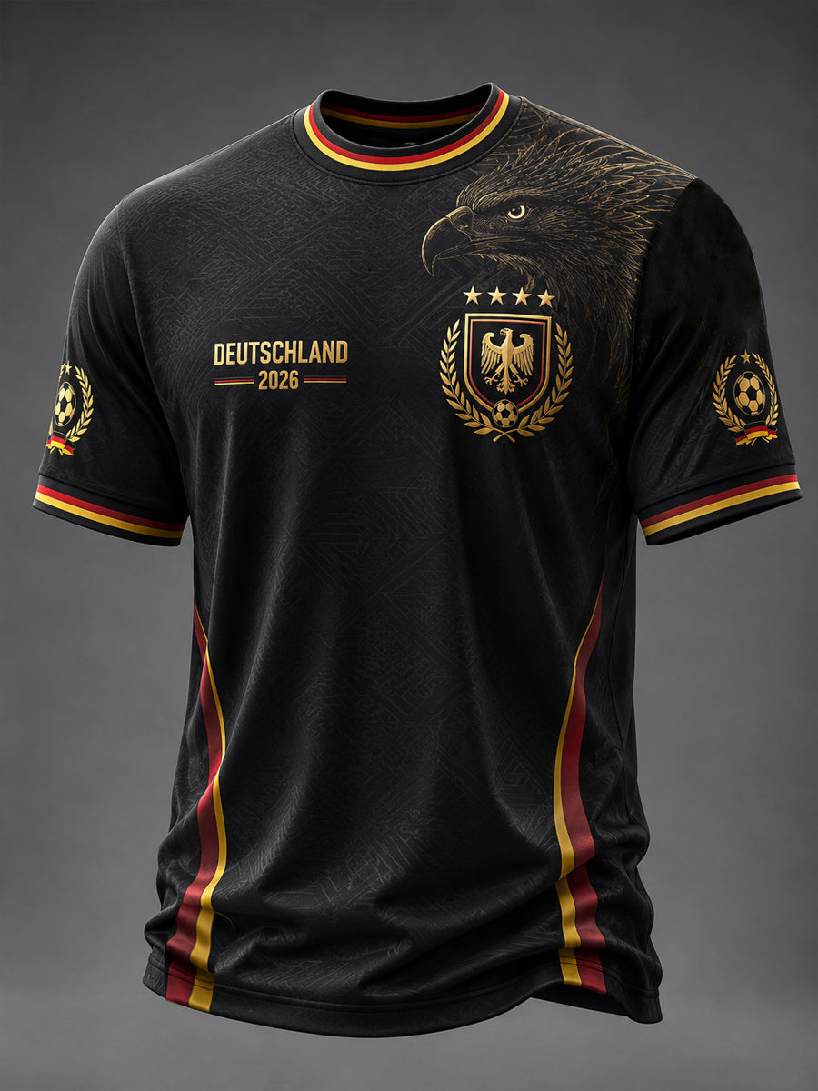 Herren-Deutschland-Fußballfan-T-Shirt mit Grafikdruck
