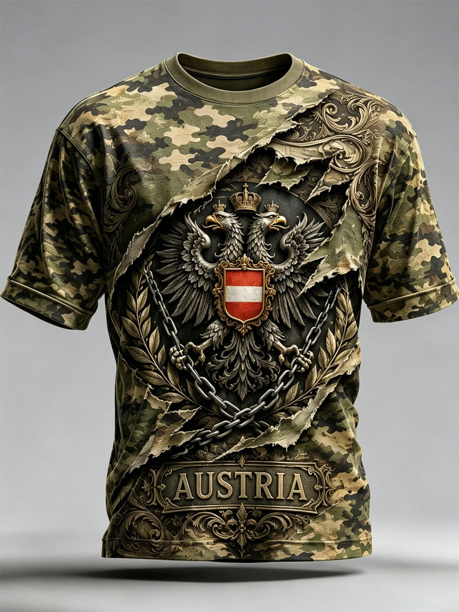 Herren-Casual-T-Shirt mit Aufdruck von österreichischen Naturlandschaften