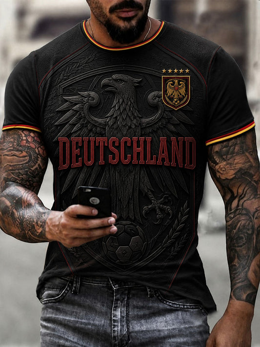 Herren-Fußball-T-Shirt mit Deutschland-Druck